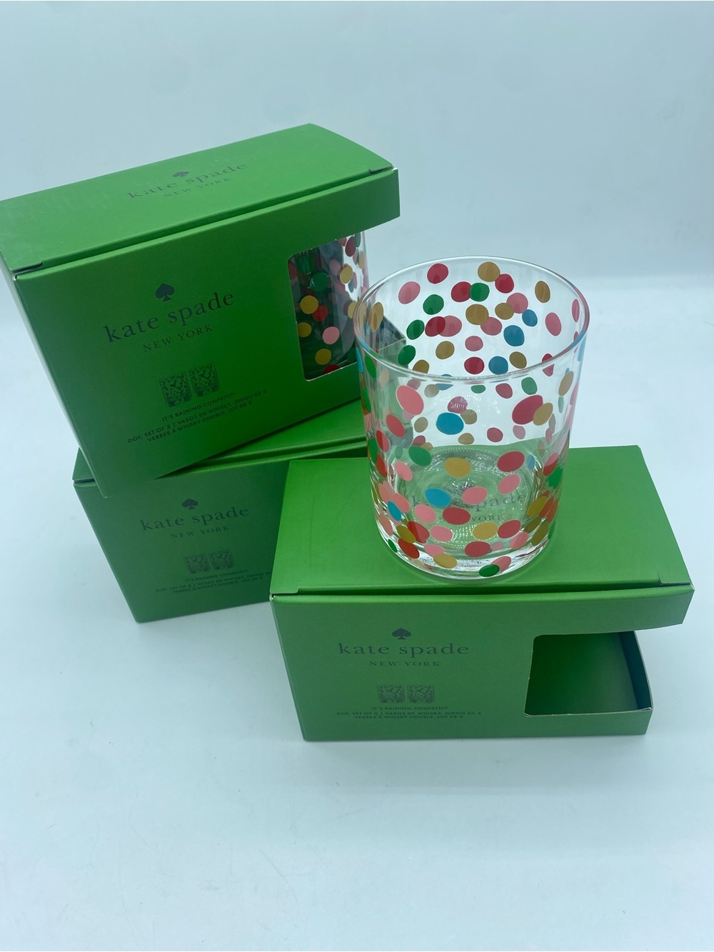 6 kate spade It’s Raining Confetti Multicolor Polka Dot Glass Tumbler by Lenox